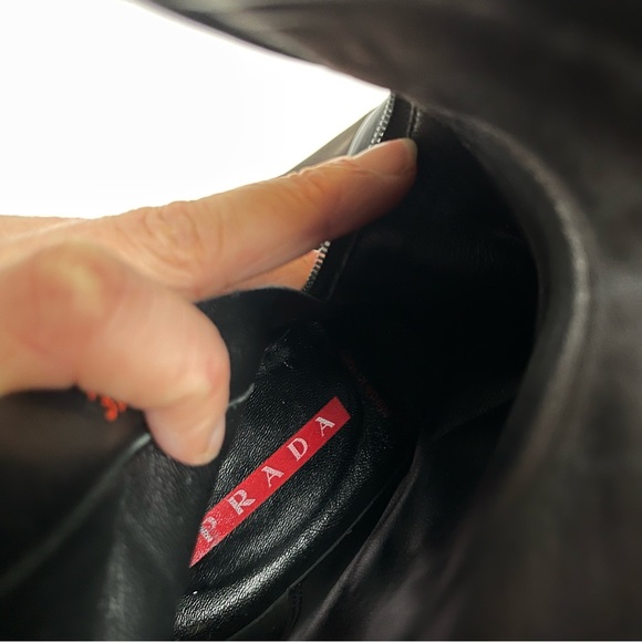 Prada Brown Nylon Spellout Logo Heeled Ankle Boots - Picture 15 of 16